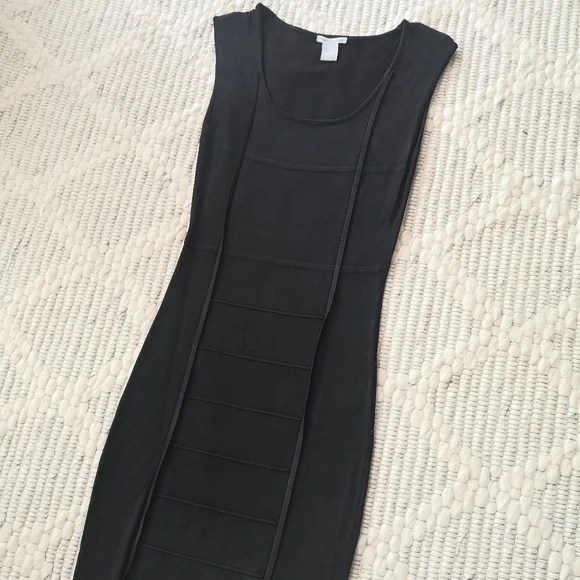 Black Ribbed Dress - Picture 3 of 4